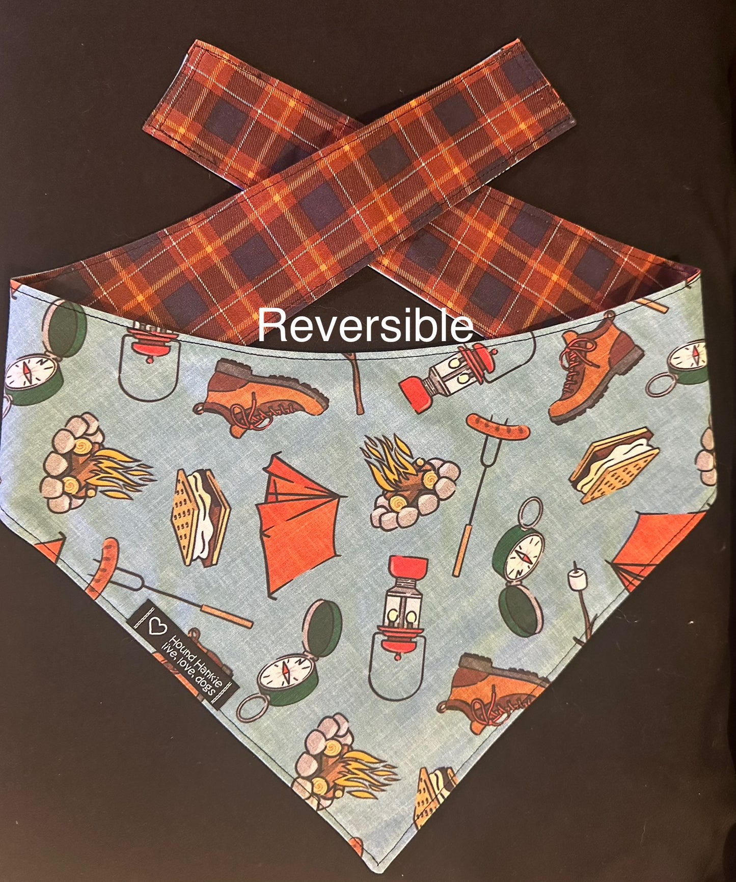 Love Camping Reversible Dog Bandana