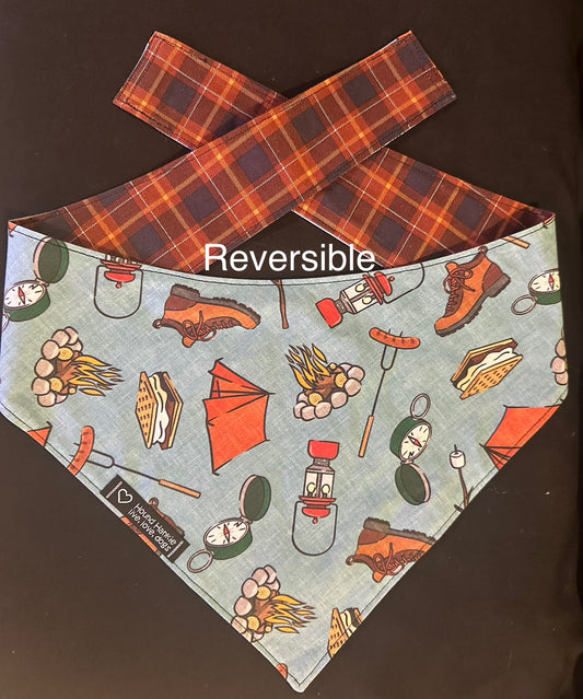Love Camping Reversible Dog Bandana