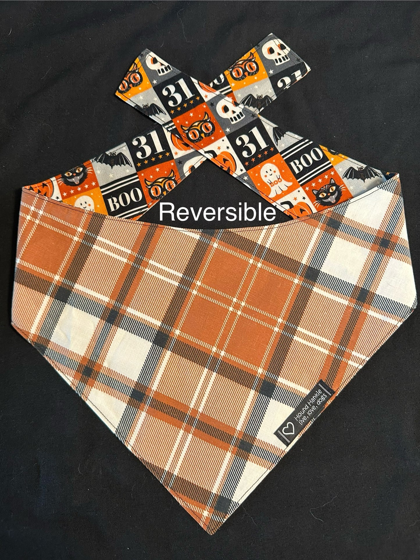 31 BOO! Reversible Dog Bandana