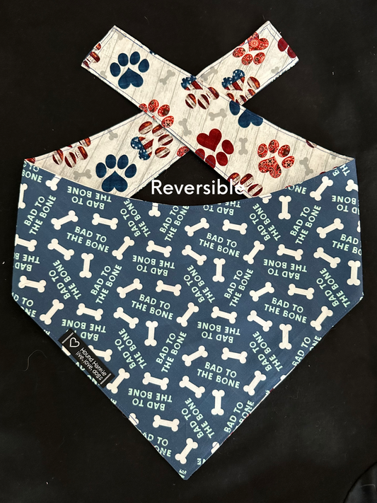 Bad to the Bone Reversible Dog Bandana