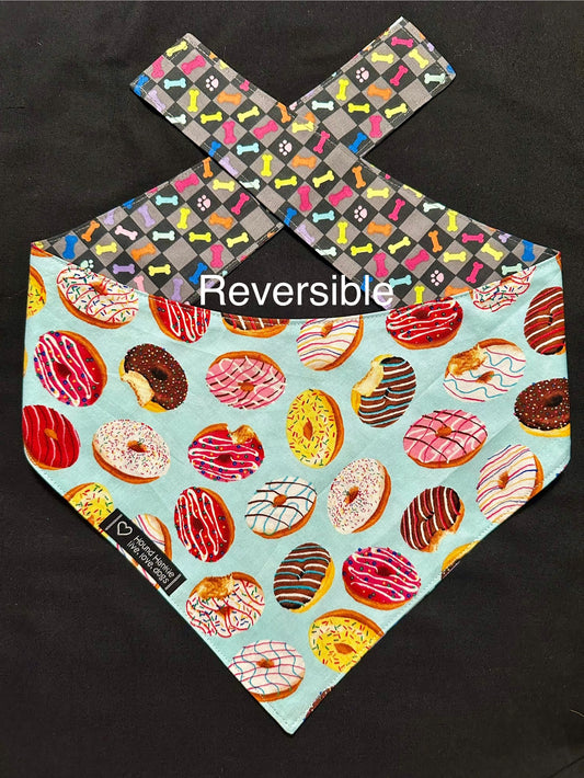 Donut Shop Reversible Dog Bandana