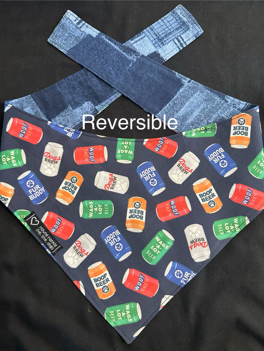 Pup Beer Reversible Dog Bandana