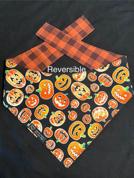 Jack O’ Lantern Reversible Dog Bandana