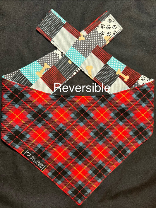 Dad Plaid Reversible Dog Bandana