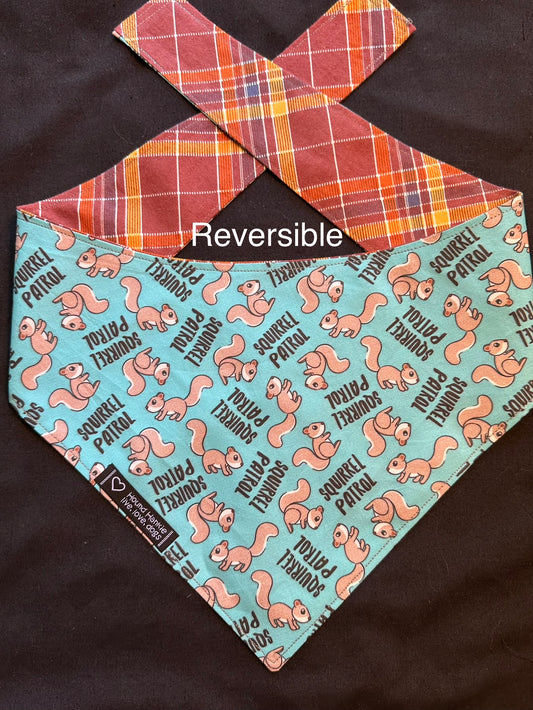 Squirrel Patrol Reversible Dog Bandana