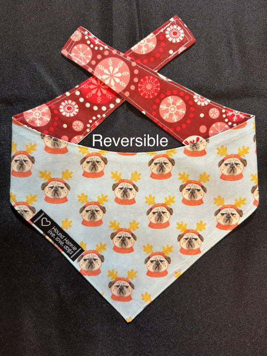 Bah Humpug Reversible Dog Bandana