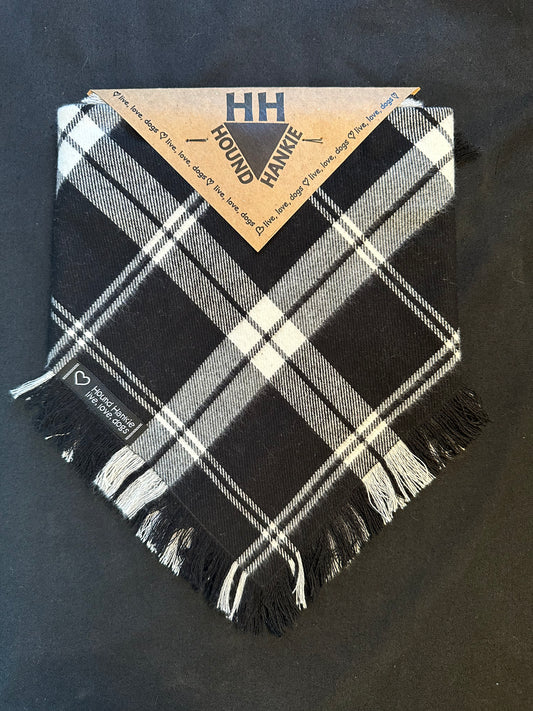 Black Tie Fringed Dog Bandana