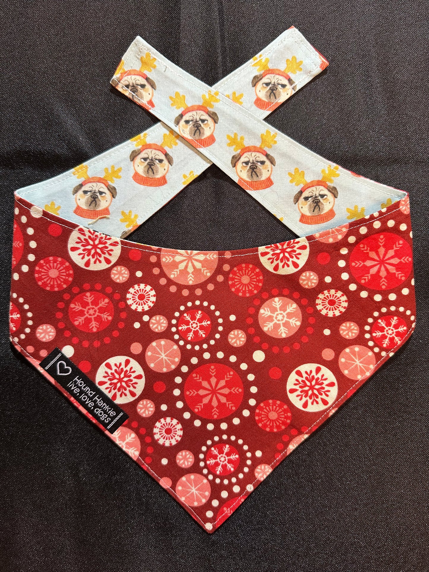 Bah Humpug Reversible Dog Bandana