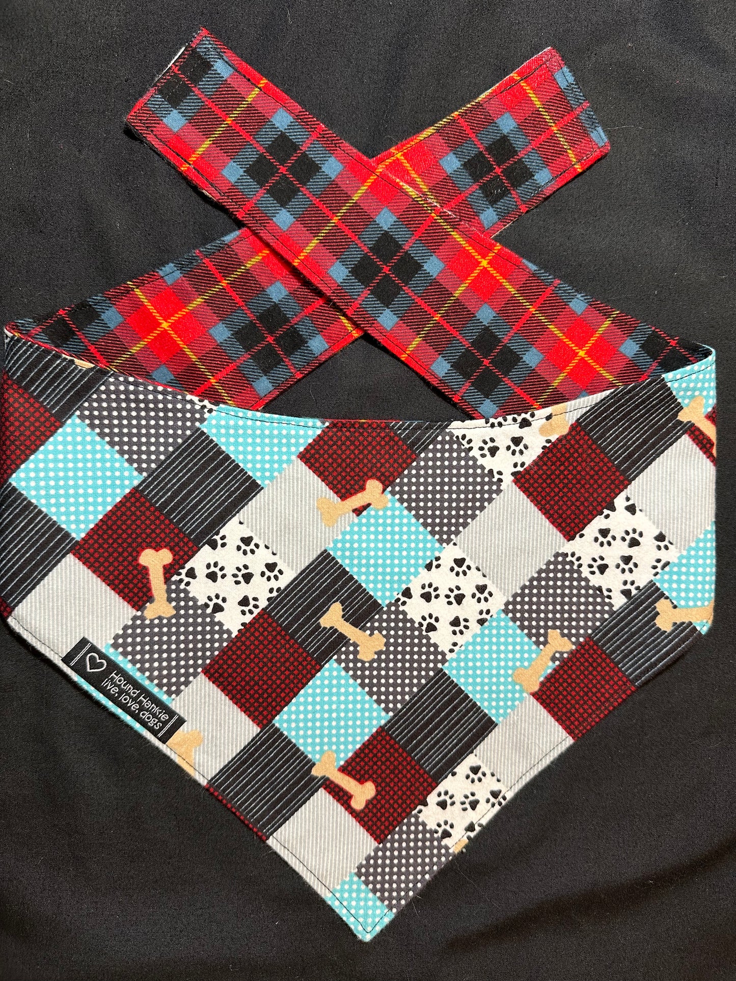 Dad Plaid Reversible Dog Bandana