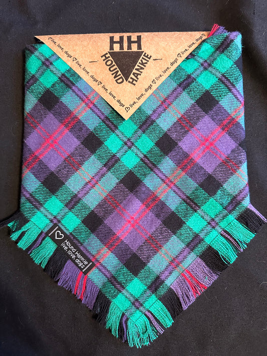 Purple Jade Fringed Dog Bandana
