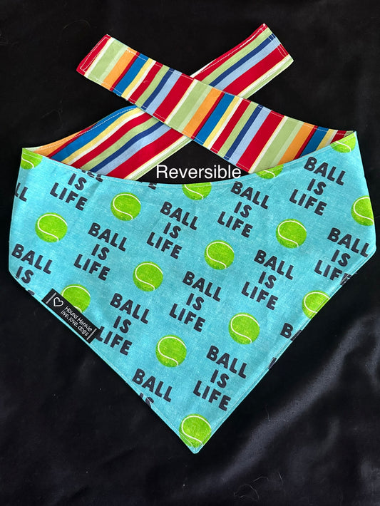 Ball is Life Reversible Dog Bandana