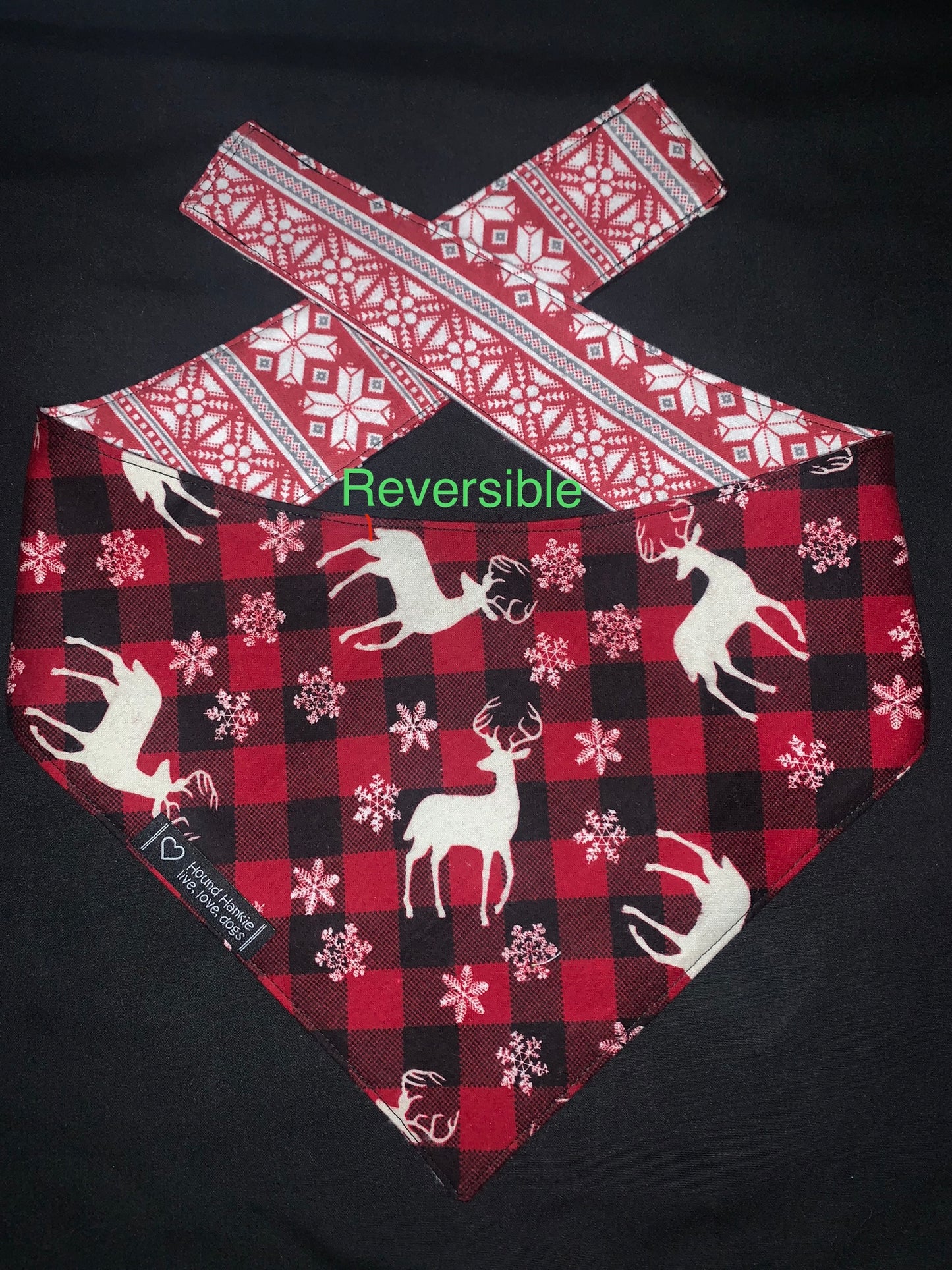 Woodland Christmas Reversible Dog Bandana