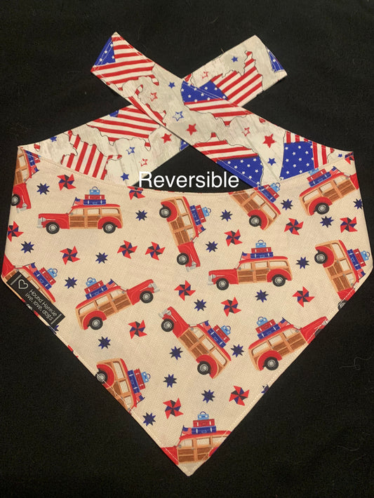 All American Road Trip Reversible Dog Bandana