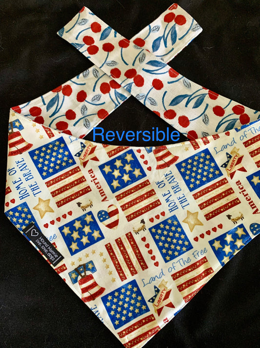 Liberty for All Reversible Dog Bandana