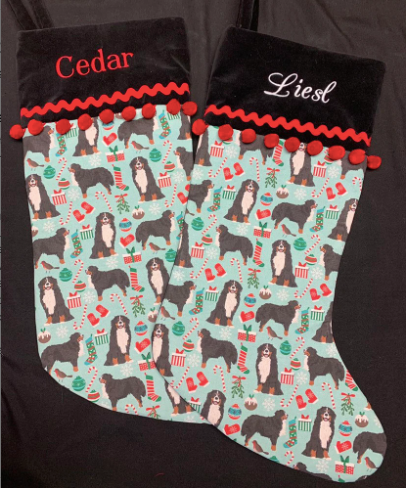 Bernese Mountain Dog Christmas Stocking Personalized