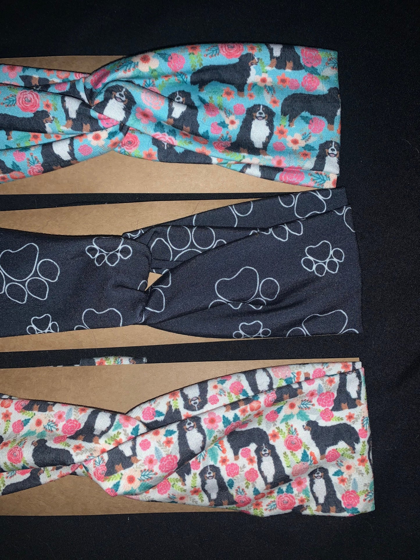 Bernese Mountain Dog Paw Print Headband