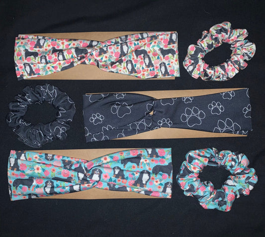 Bernese Mountain Dog Paw Print Headband