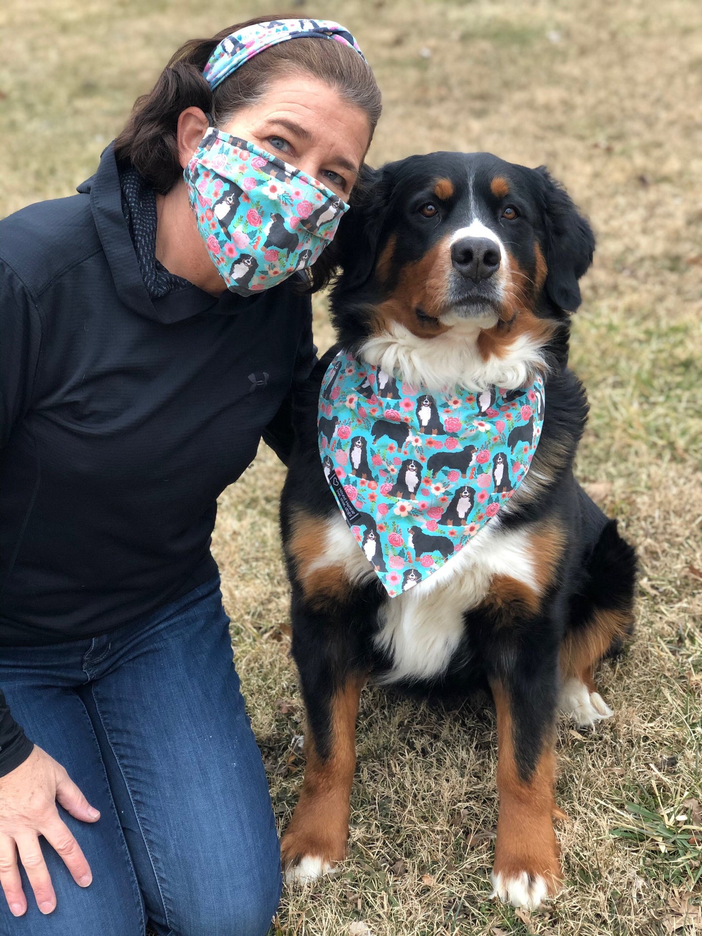 Bernese Mountain Dog Paw Print Headband