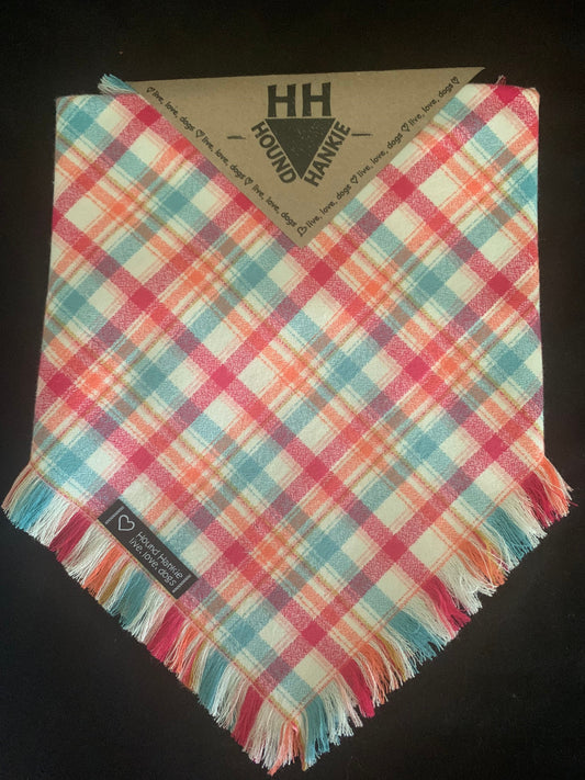 Strawberry Creme Fringed Dog Bandana