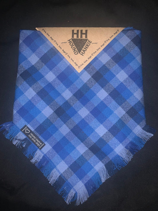 Big Boy Blue Fringed Dog Bandana