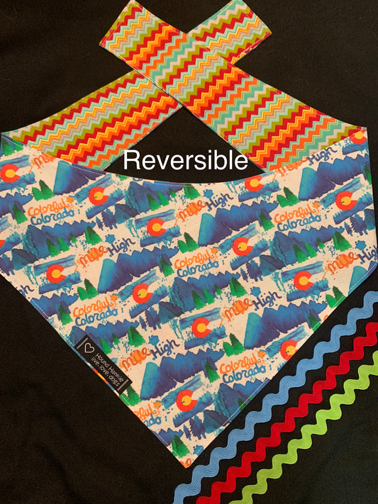 Colorful Colorado Reversible Dog Bandana