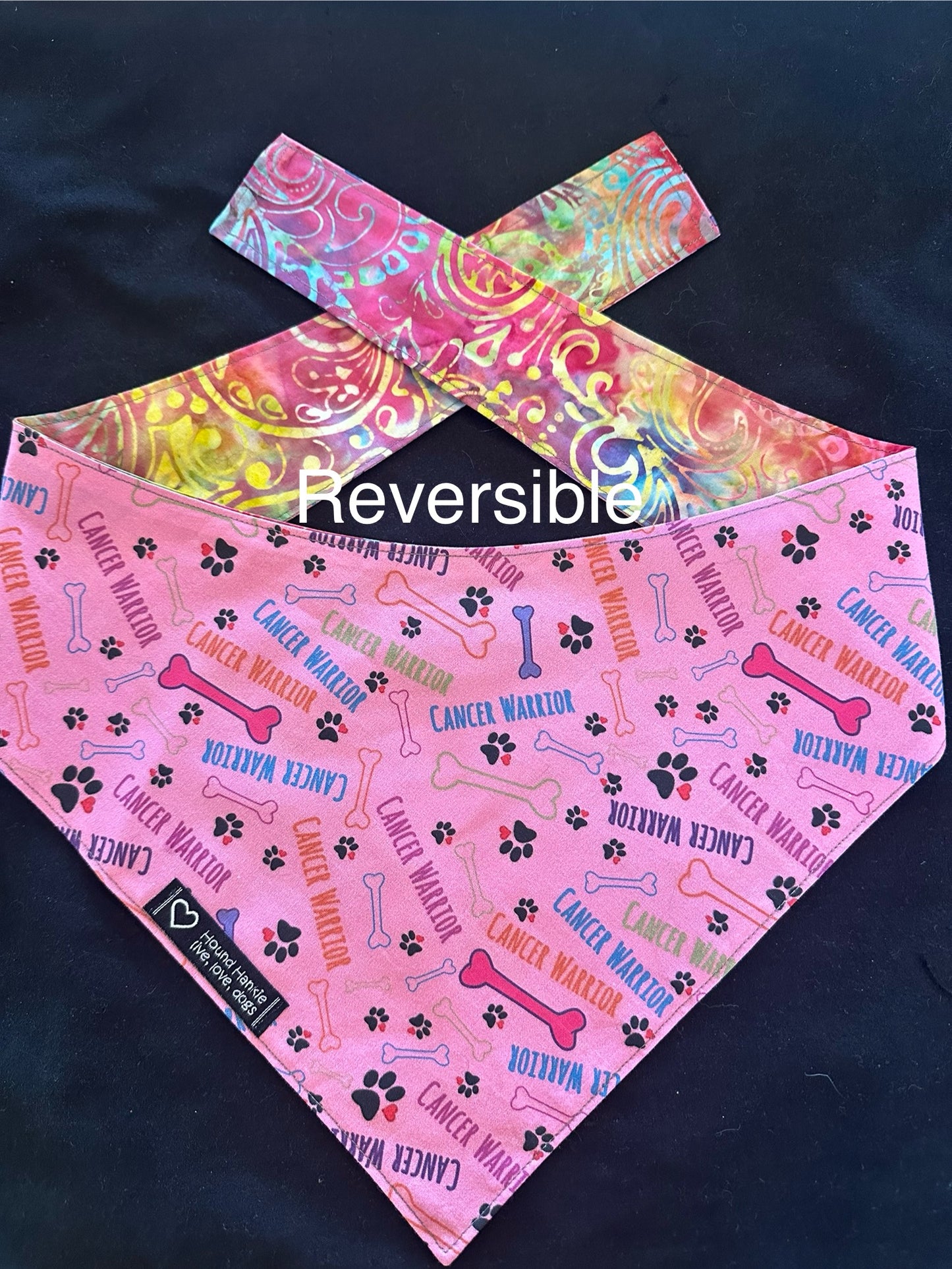 Cancer Warrior Reversible Dog Bandana