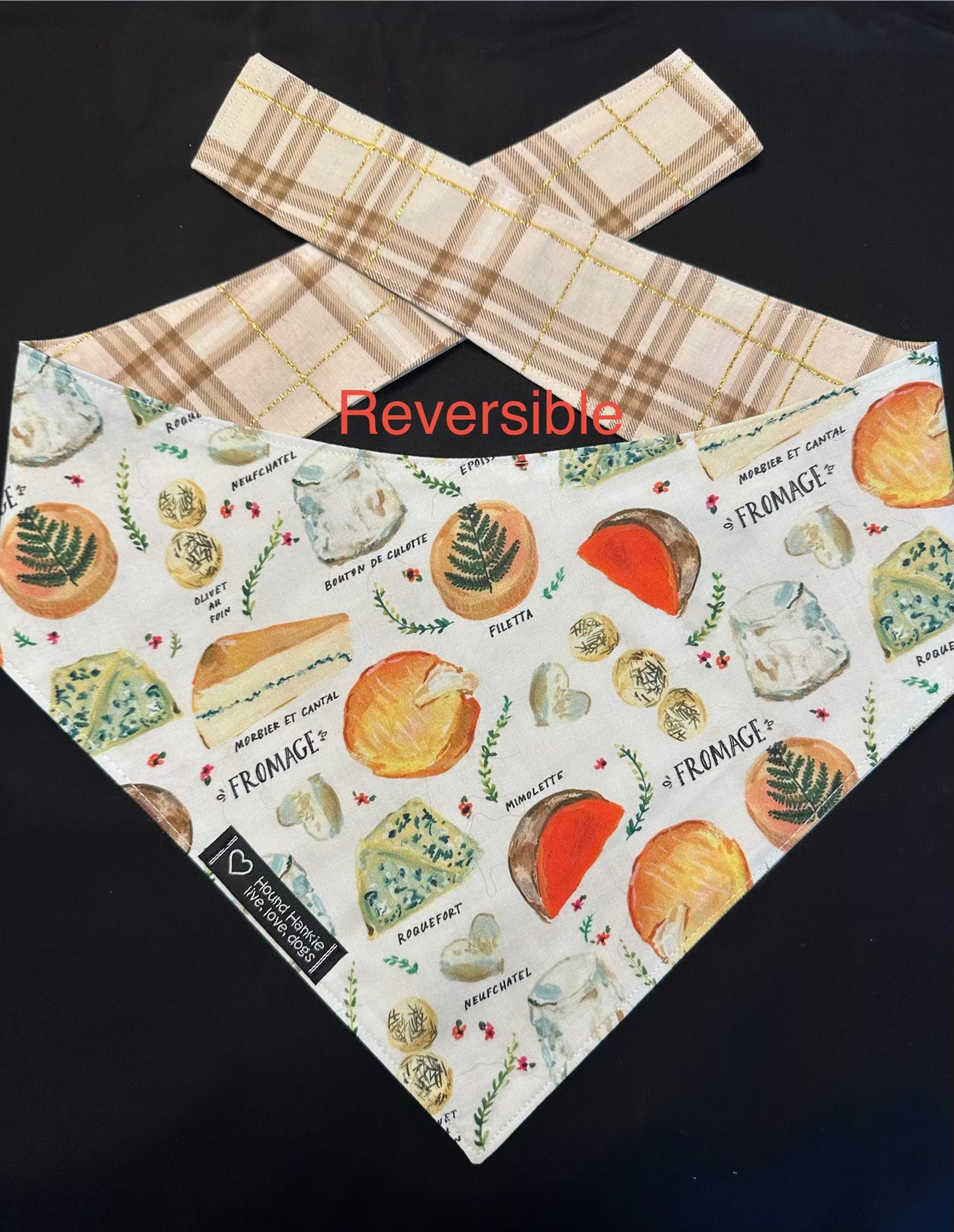 Fromage Fanatic Reversible Dog Bandana