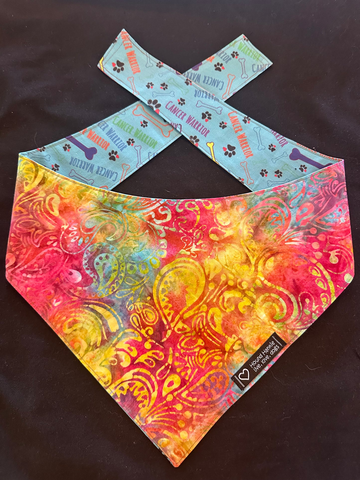 Cancer Warrior Reversible Dog Bandana