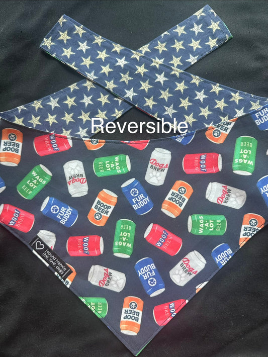 Pup Beer Reversible Dog Bandana