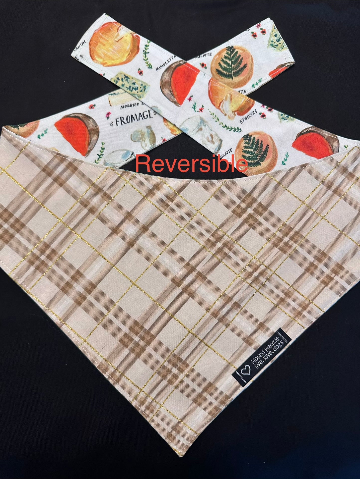 Fromage Fanatic Reversible Dog Bandana