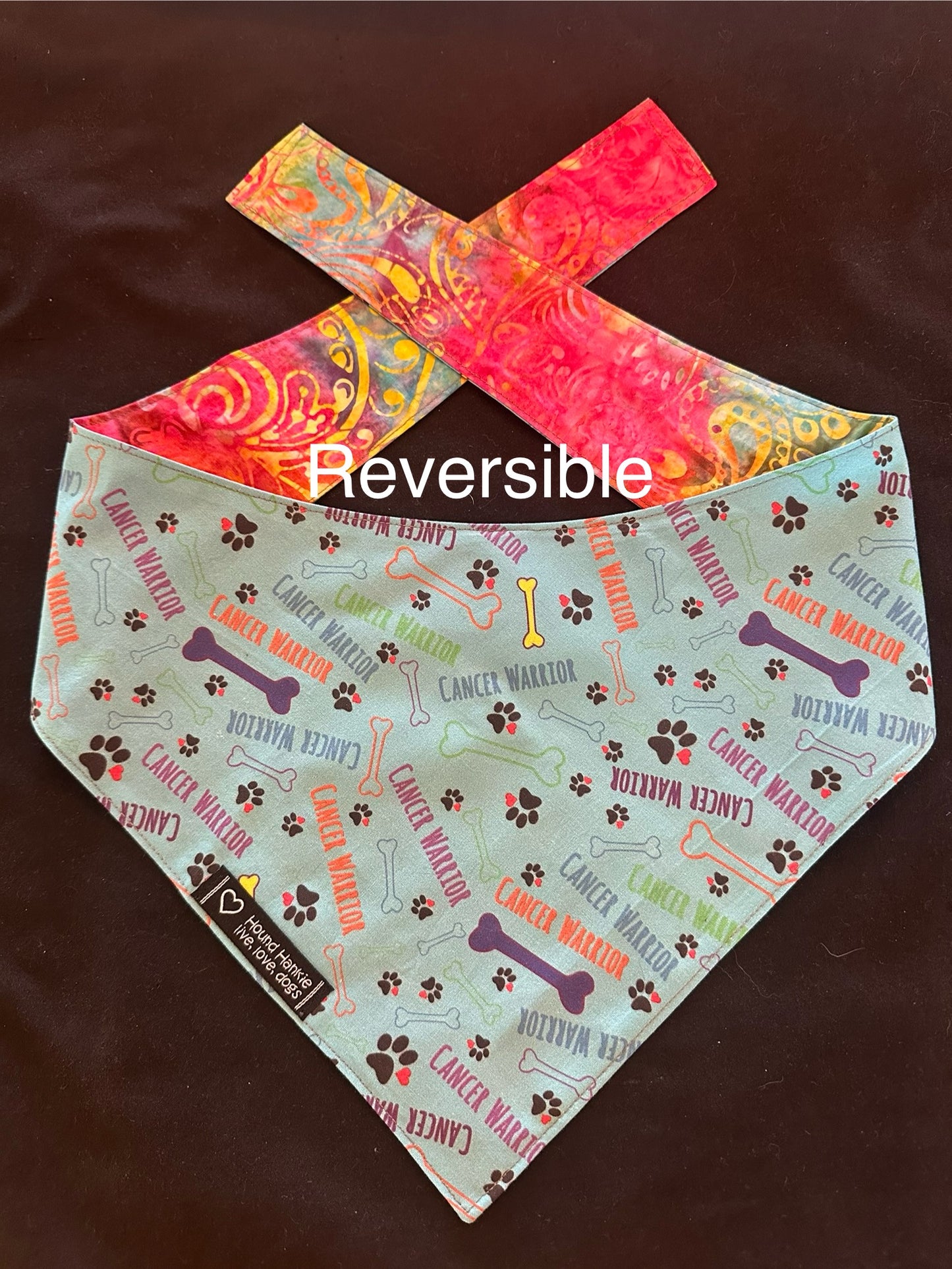 Cancer Warrior Reversible Dog Bandana