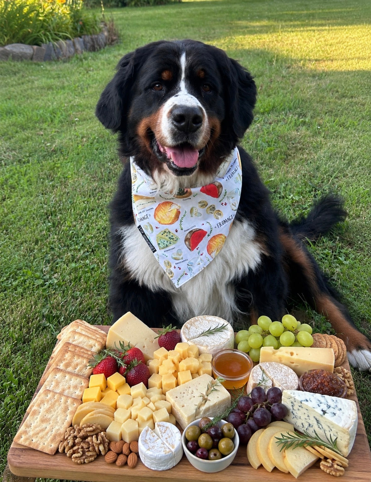 Fromage Fanatic Reversible Dog Bandana
