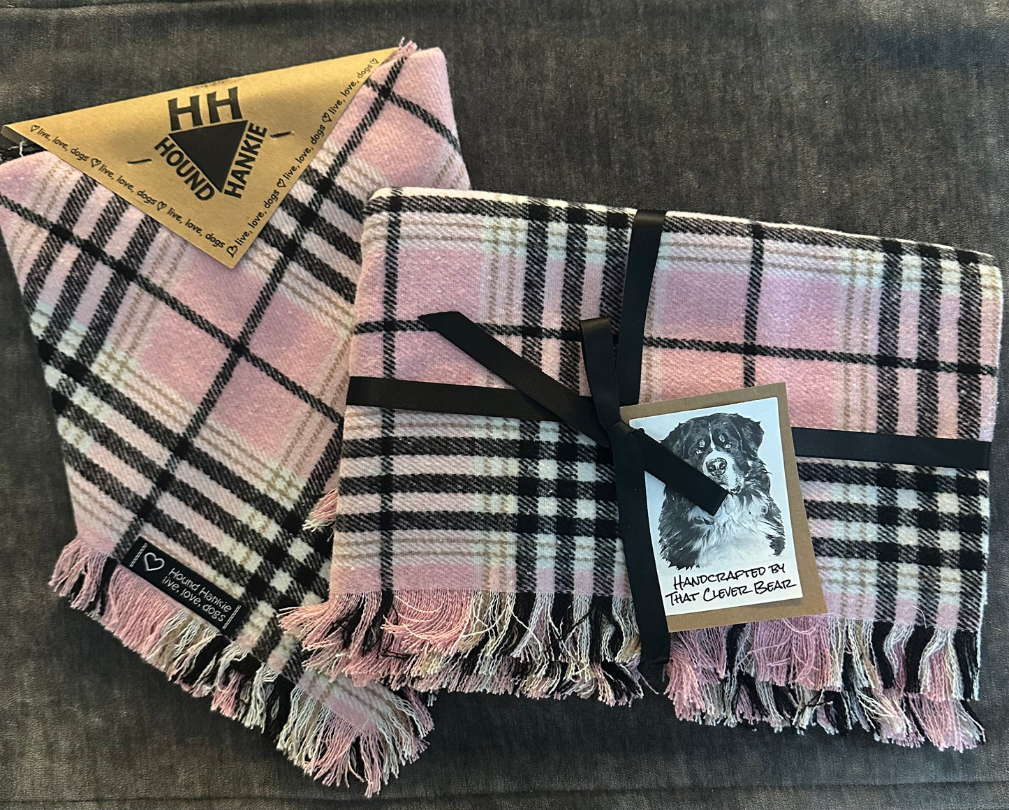 Pretty in Pink Fringed Dog Bandana