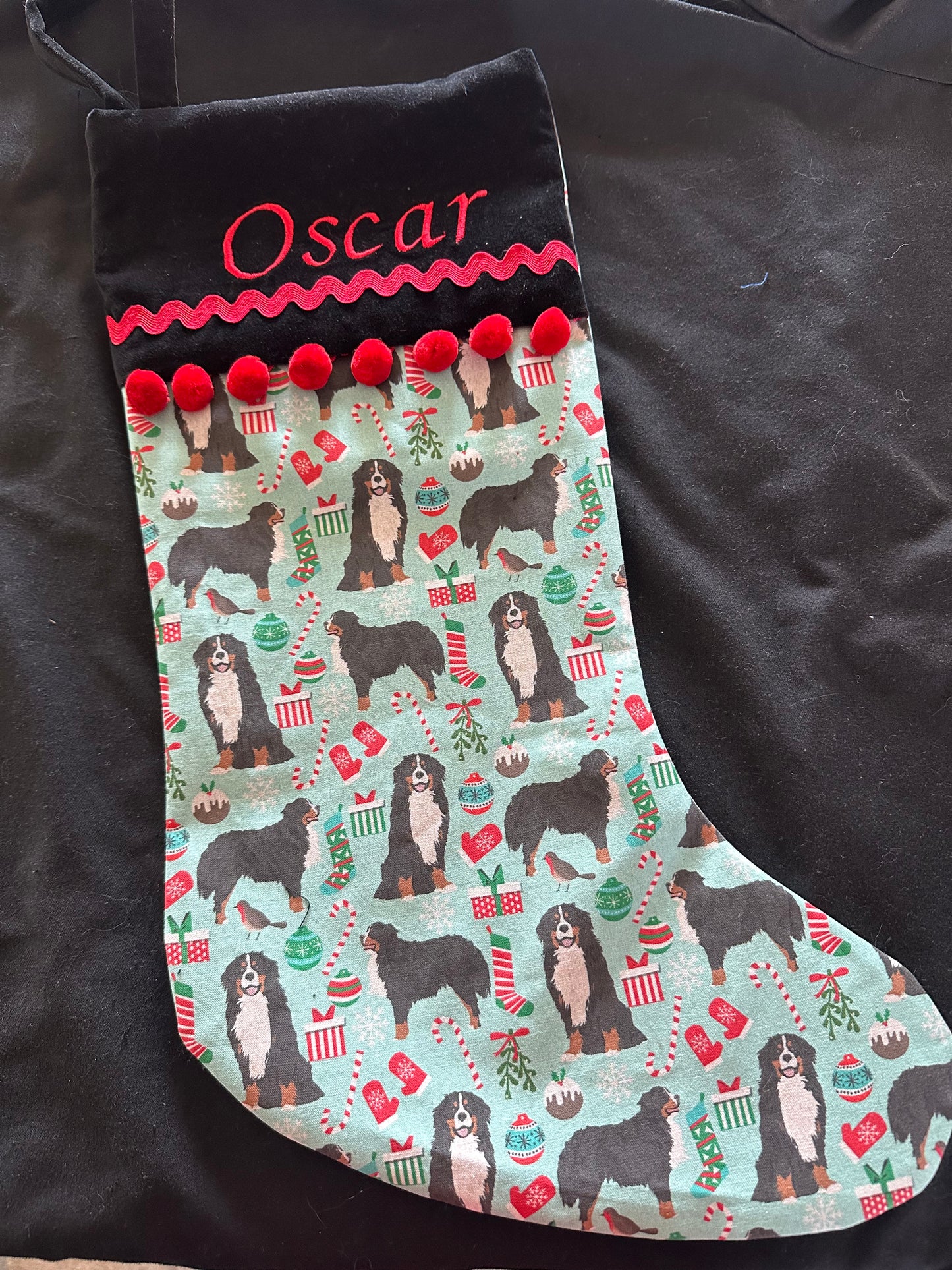 Bernese Mountain Dog Christmas Stocking Personalized