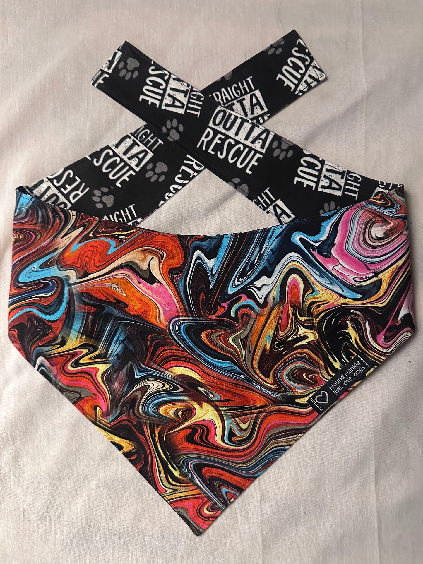 Straight Outta Rescue Reversible Dog Bandana