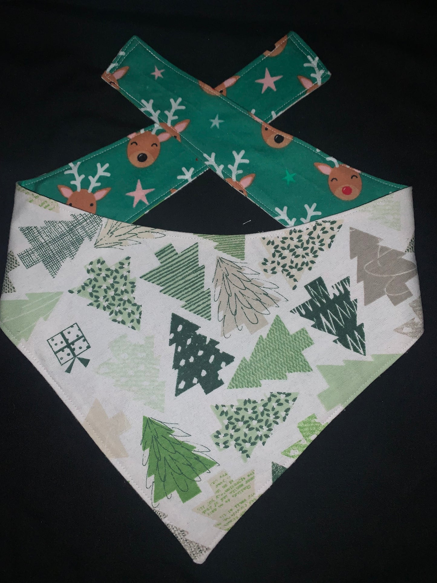 Reindeer Reversible Dog Bandana