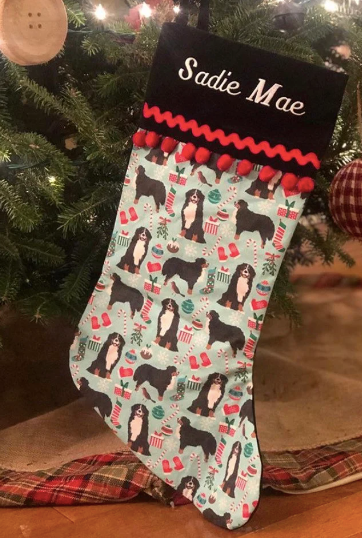 Bernese Mountain Dog Christmas Stocking Personalized